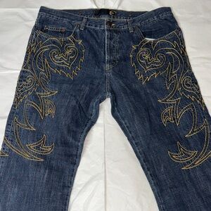 Just cavalli blue Jeans with Gold Embroidery